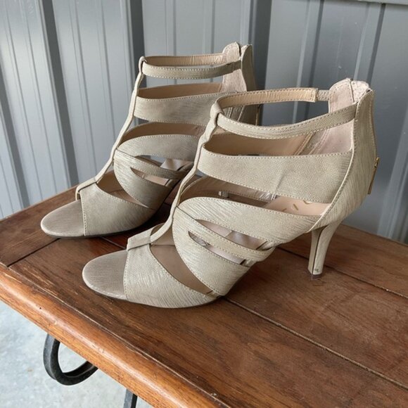Unisa Strappy Heels. Beige. Size 9 - Picture 2 of 7